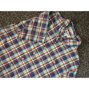 Duluth Shirt Mens XL Blue Plaid Relaxed Fit‎ Untucked BBQ Short Sleeve 38922 Dad